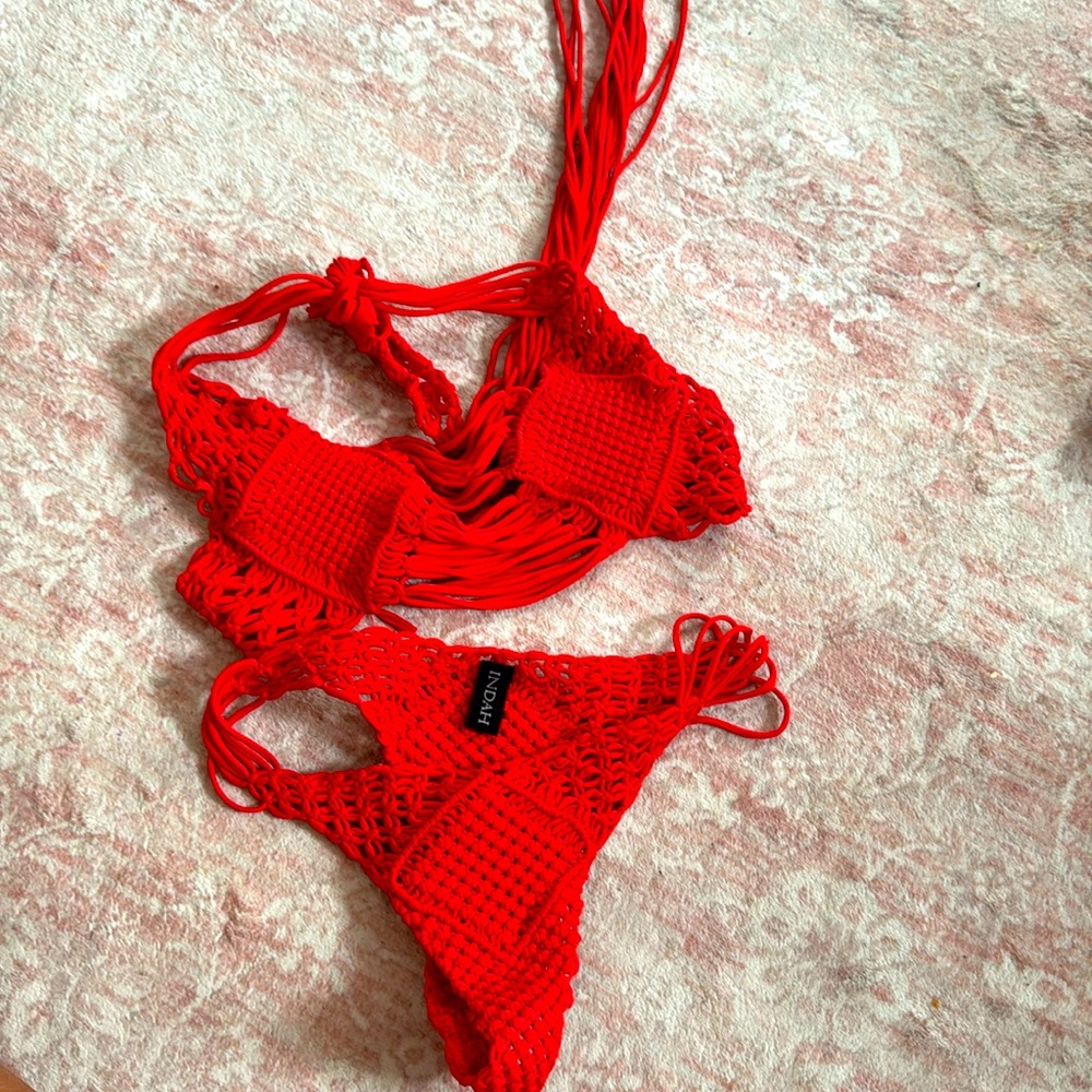 Indah bright red bikini